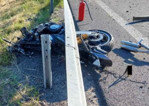 Tragická nehoda motorkáře mezi obcemi Božejov a Nová Ves. Foto: PČR