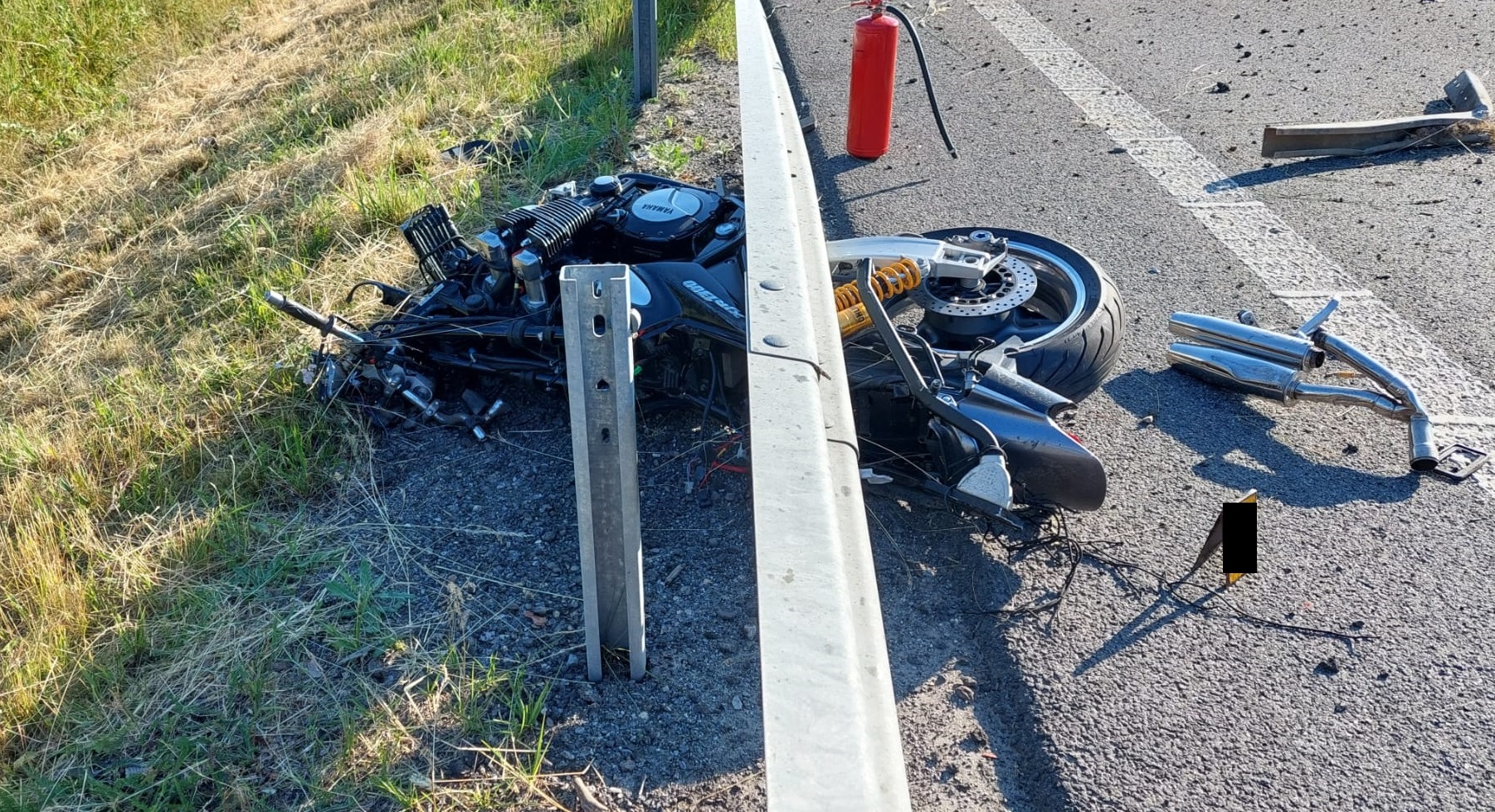 Tragická nehoda motorkáře mezi obcemi Božejov a Nová Ves. Foto: PČR
