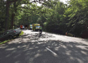 Starší Škoda Octavia a Citroën se srazily v pondělí dopoledne Živanicích na Pardubicku. Foto: HZS Pardubického kraje