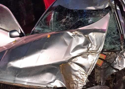 Tragická nehoda u obce Horní Vltavice na Prachaticku. Auto tam vrazilo do stromu, řidič zemřel. Foto: PČR