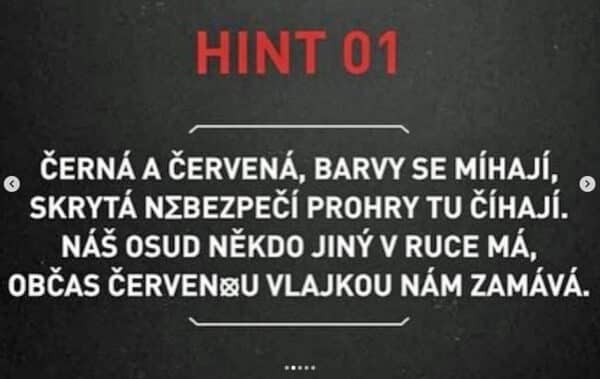 Nápovědy, které se objevily k rozluštění Kazmovy šifry. Foto: Instagram