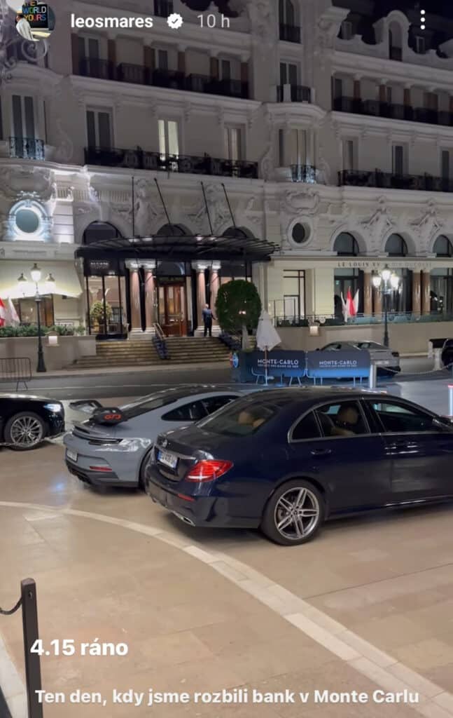 Leoš Mareš a jeho tajemná výhra v kasinu v Monte Carlo. Zdroj: Instagram LM