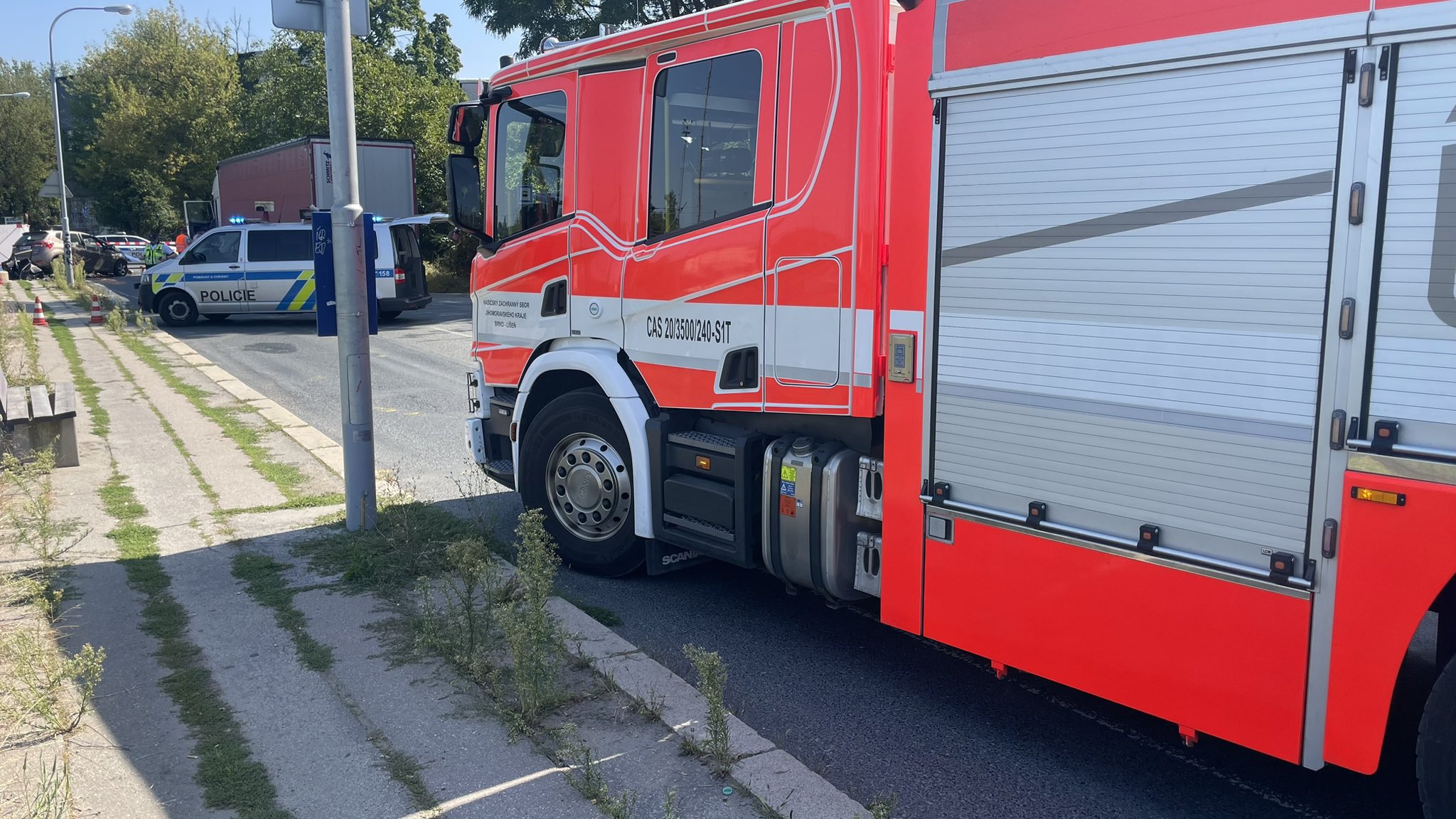 Tragická nehoda v Brně, Kulkově ulici. Foto: HZS
