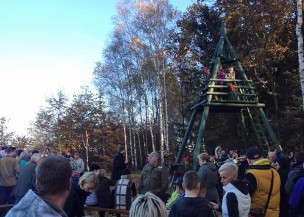 Otevření rozhledny Triangl v roce 2015. Foto: Twitter Markvartice