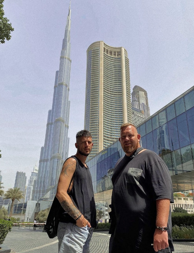 Karel Šlajchrt a Filip Jankovič na dovolené v Dubaji. Foto: Instagram