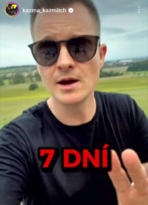 Kazma oznámil, že zbývá jen 7 dnů do konce soutěže o milion dolarů. Foto: Instagram
