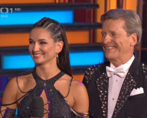 David Prachař a Zuzana Dvořáková Šťastná po vypadnutí ve 2. kole StarDance. Zdroj: Česká televize