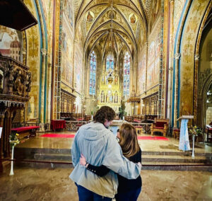 Petr Malásek a Dana Morávková v chrámu na Vyšehradě. Foto: Instagram