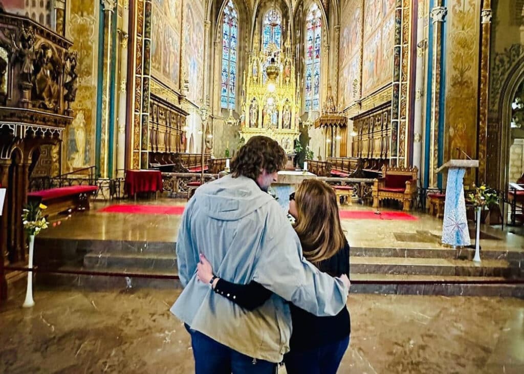 Petr Malásek a Dana Morávková v chrámu na Vyšehradě. Foto: Instagram