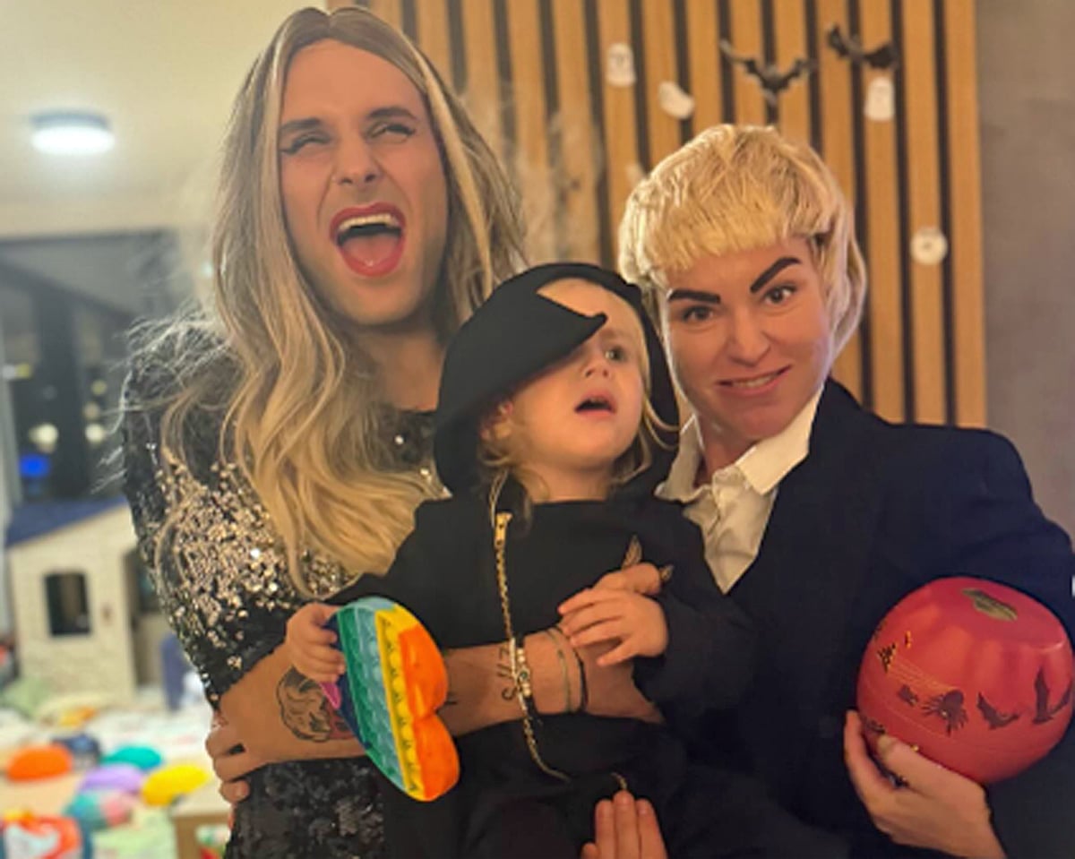 Josef Vařeka, Martina Pártlová a jejich dcera na halloweenské party. Zdroj: IG