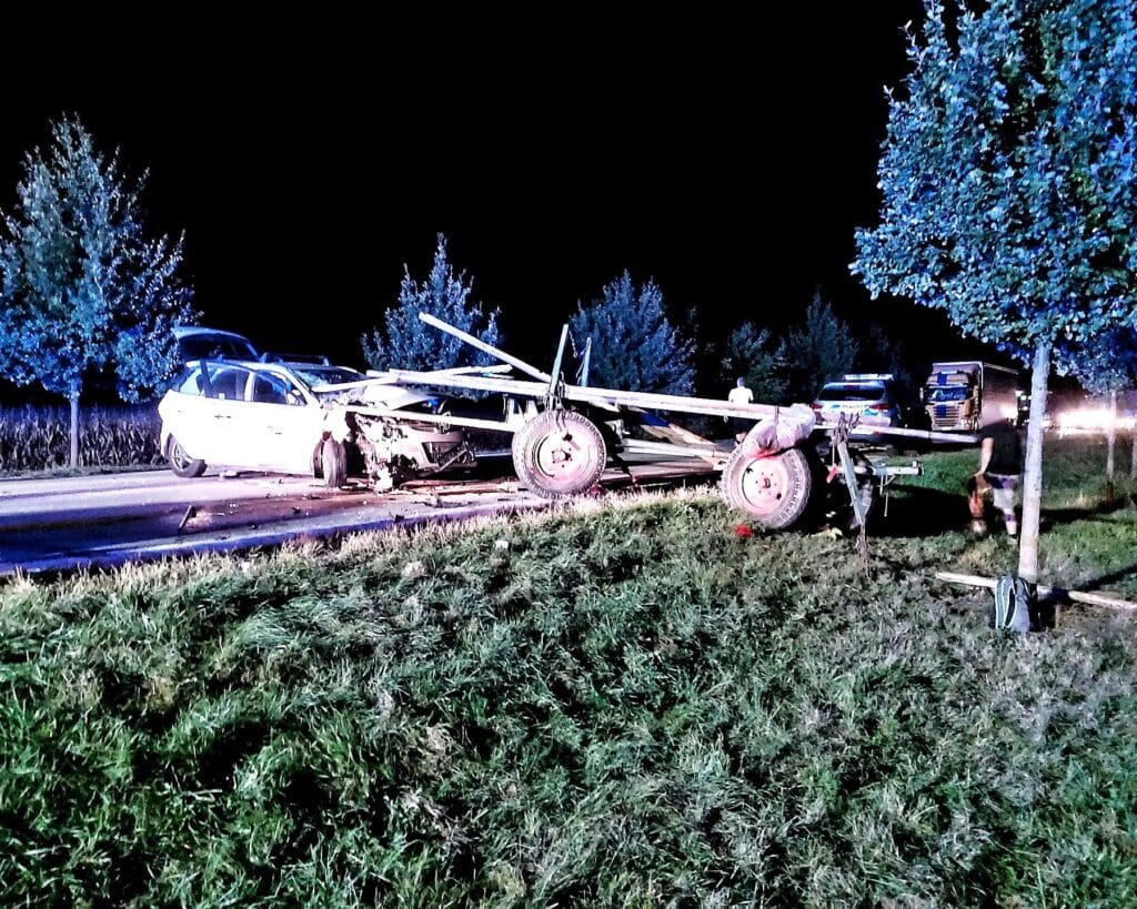 Nehoda koňského povozu a auta u Kostice na Břeclavsku. Foto: HZS