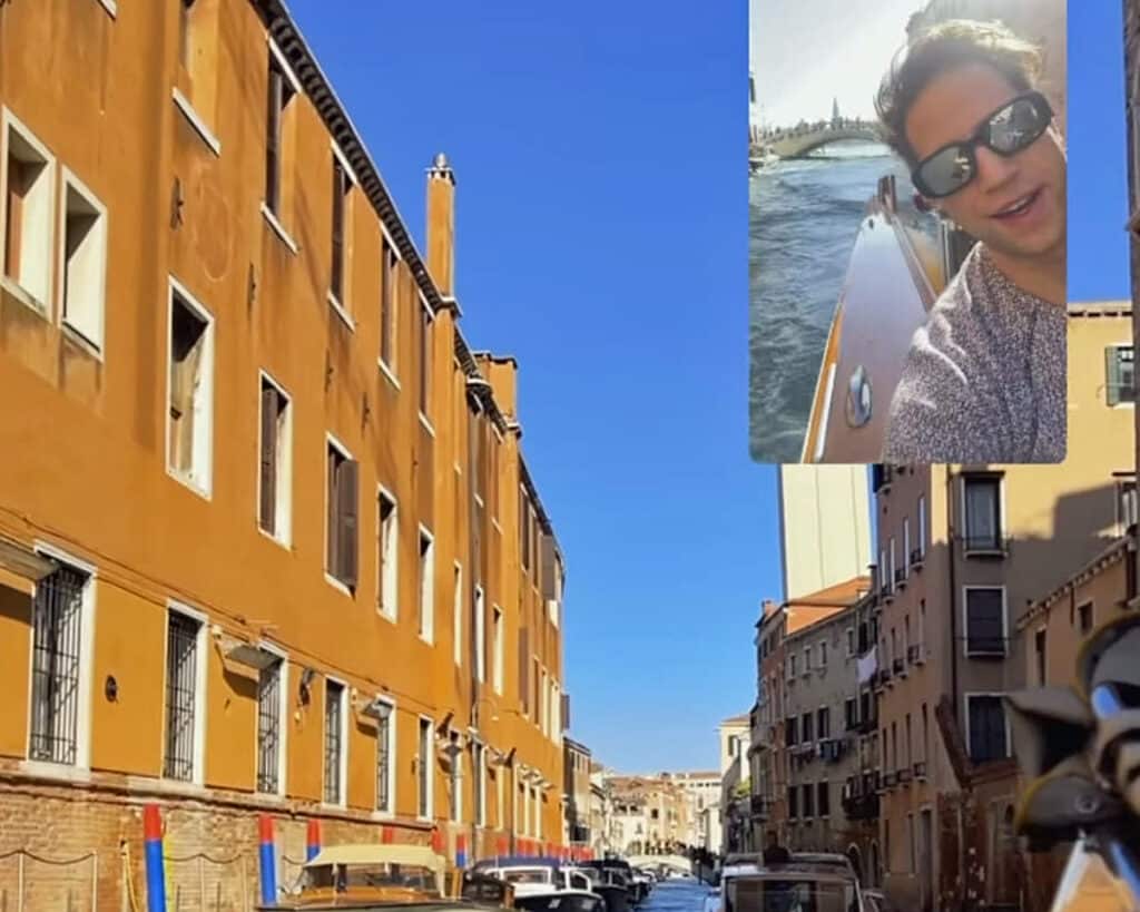 Milan Peroutka si užívá výlet do italských Benátek s rodinou svého muže Dominika. Zdroj: IG