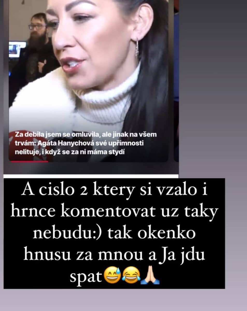 Agáta Hanychová si vyřizuje účty s bývalými. Jeden jí z domu odnesl i hrnce. Zdroj: Instagram
