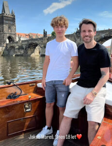Jakub Mareš s tátou Leošem. Foto: IG