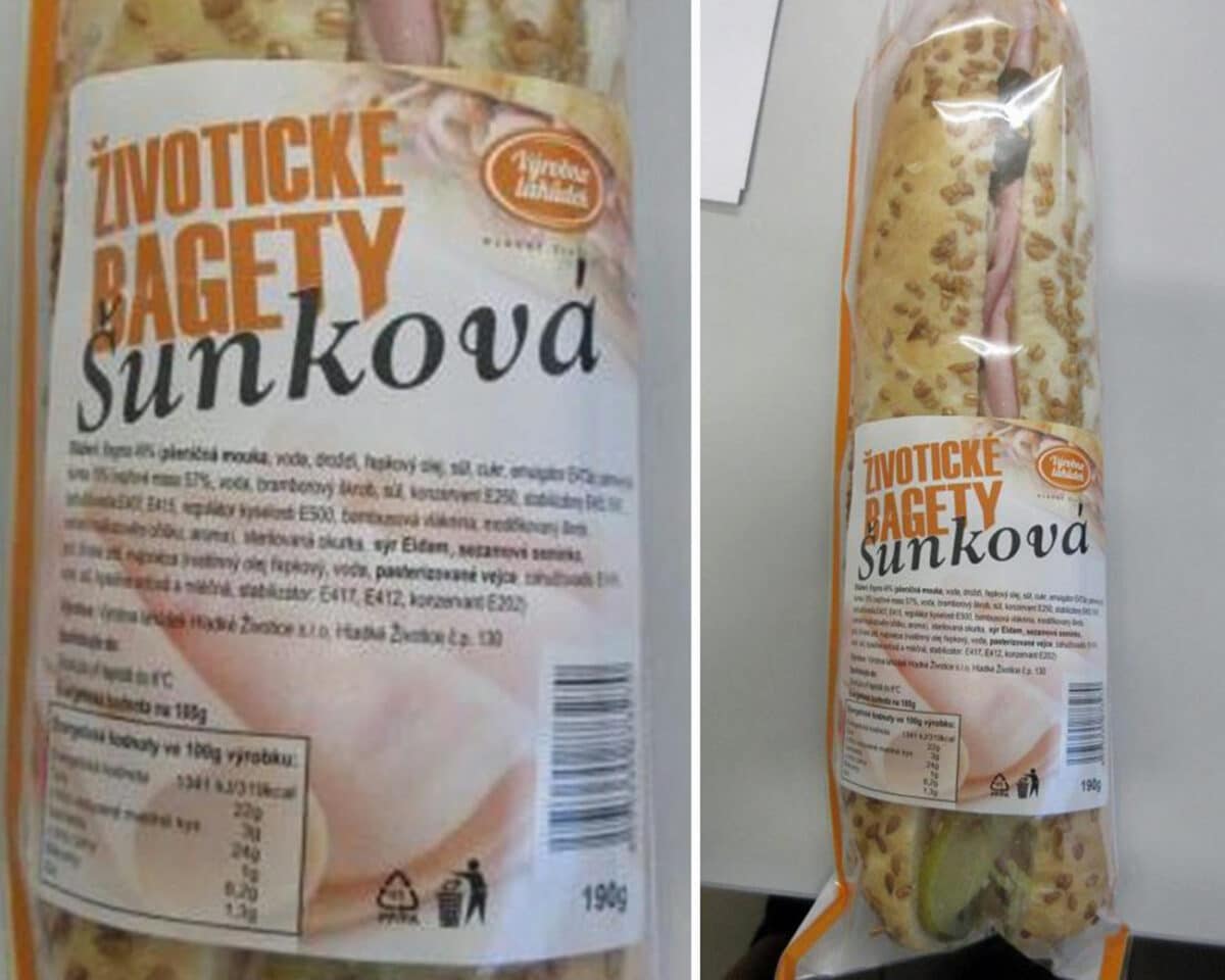 Podle potravinářské inspekce tato šunková bageta neobsahovala šunku. Foto: Potraviny na pranýři