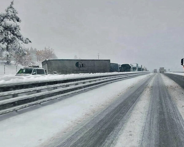 Kamion blokoval dálnici D1. Foto: FB