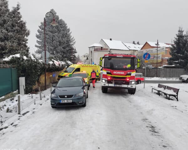 V Dobřanech se propadla dívky do ledové řeky. Zasahují složky IZS. Foto: Hasiči Dobřany