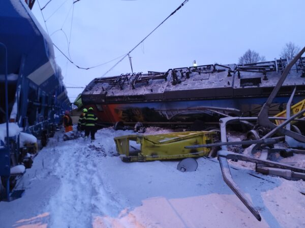 Srážka vlaků v České Třebové. Foto: HZS