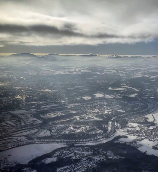 Leošův výhled z letadla na areál Dolních Vítkovic. Foto: IG