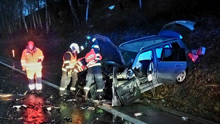 Tragická nehoda u Boršova nad Vltavou na silnici I/3. Foto: HZS Jihočeský kraj