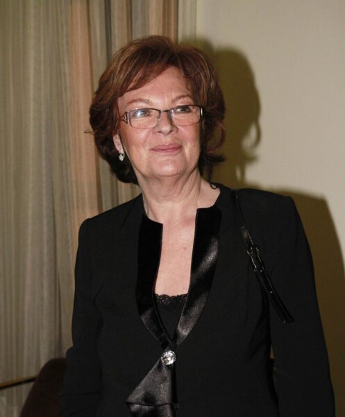 Jana Hlaváčová v roce 2012 na předávání cen Thálií, kterou obdržel její muž Luděk Munzar. Foto: Pavel Gwužď, NextFoto