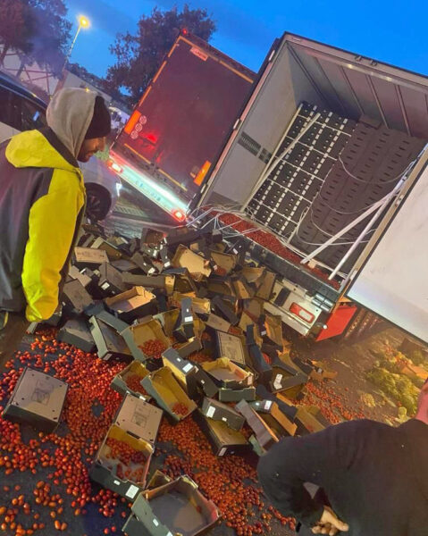 Protestující francouzští farmáři napadli české kamiony. Foto: Ministerstvo zemědělství