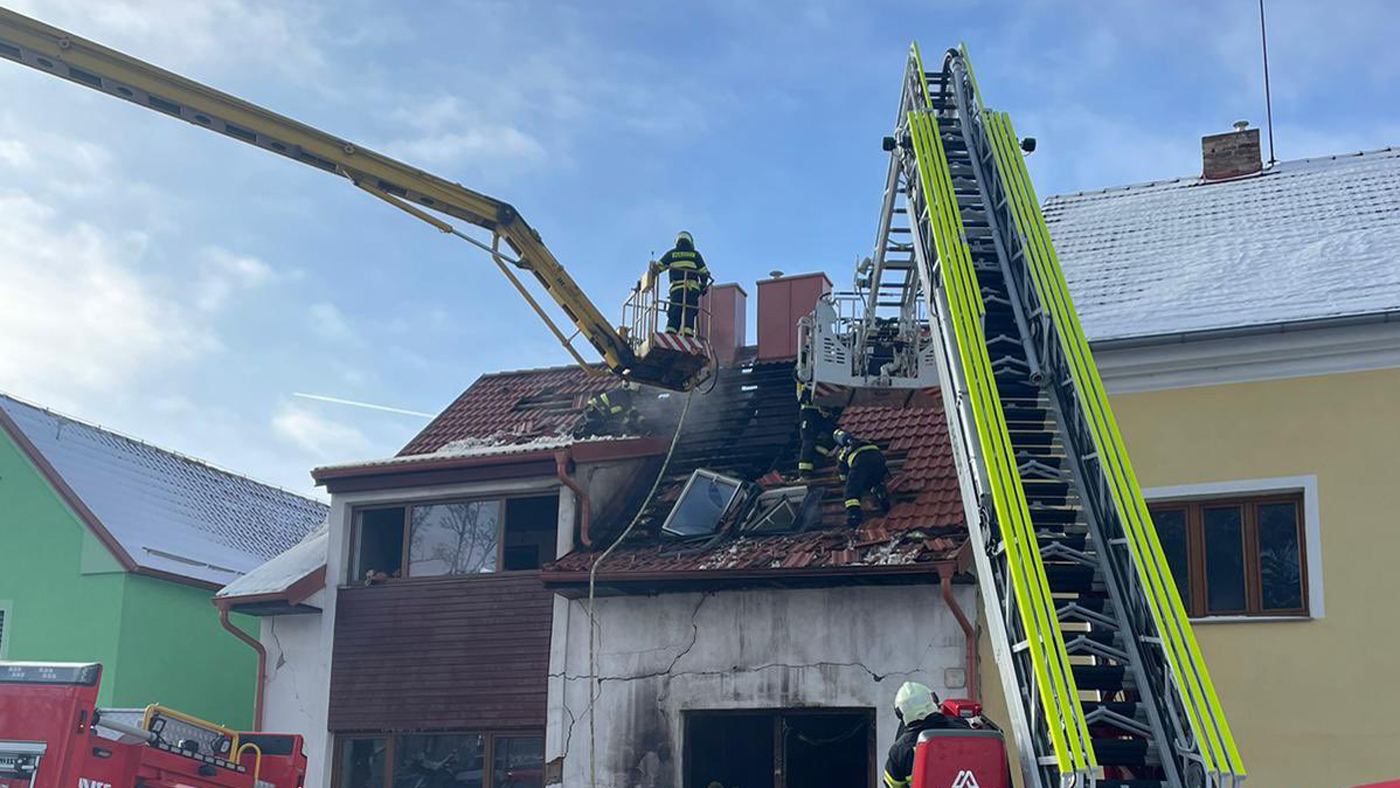 Výbuch plynu v domě v Kamenném Újezdu. Foto: PČR