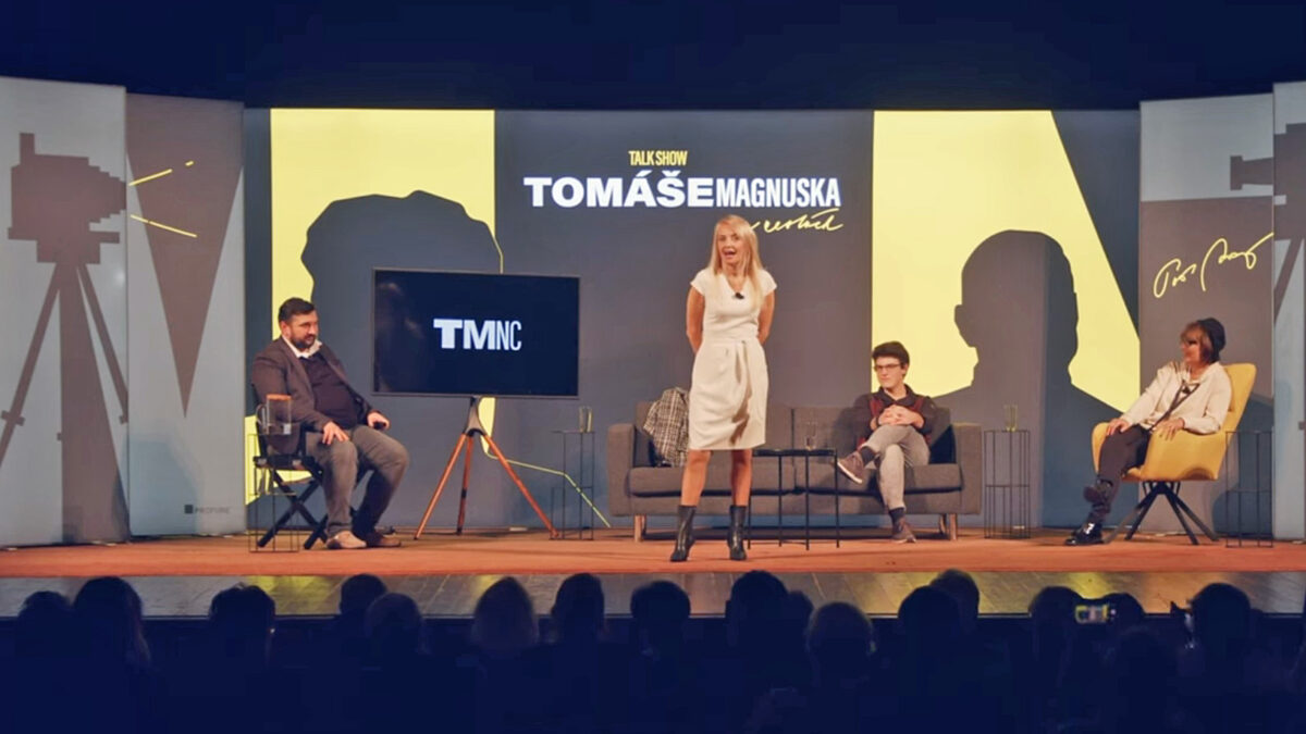Veronika Žilková v talkshow Tomáše Magnuska. Zdroj: YT