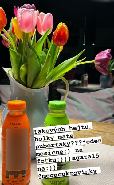 Agáta Hanychová sklidila kritiku za objednání nevhodného nápoje synovi. Zdroj: IG