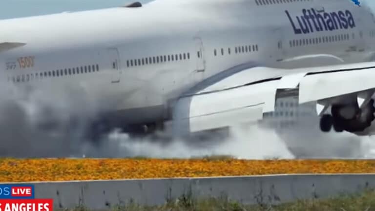 Letadlo Lufthansa mělo potíže při přistání.