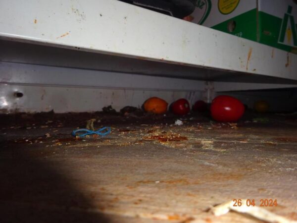 Nepořádek, který našla inspekce v pizzerii Maškovka. Foto: SZPI