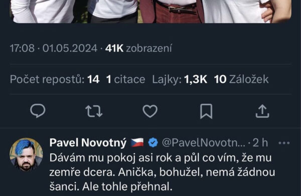 Tweet Pavla Novotného vzbudil emoce.