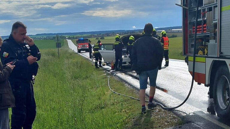 Doauta udeřil Blesk na okraji obce Kožlany na Plzeňsku. Foto: SDH Kožlany