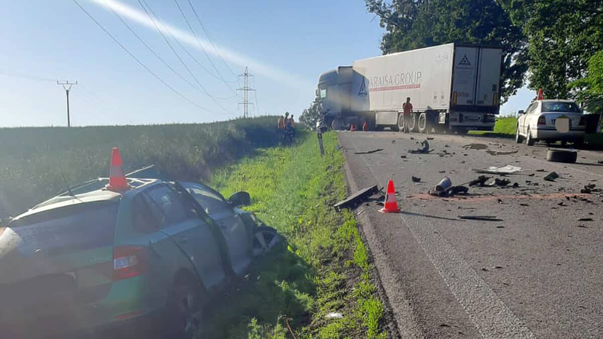 Tragická nehoda auta a kamionu u Malovic. Foto: PČR