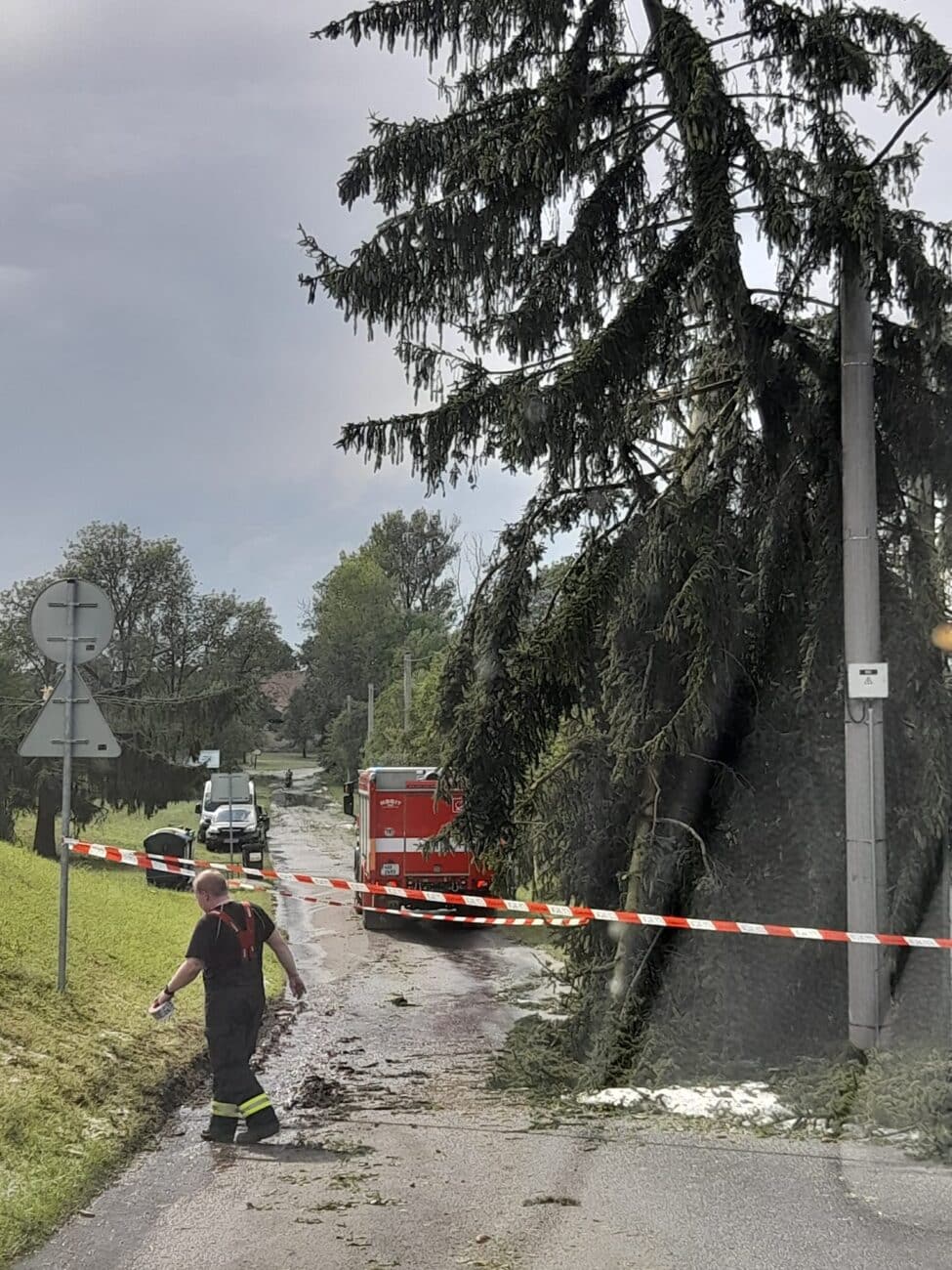 Zlomený strom po bouřce ve Vrbně. Foto: Jana Greifenthalová