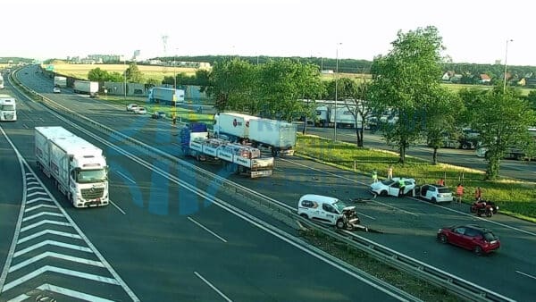 Tragická nehoda na dálnici D1 u Průhonic. Foto: ŘSD