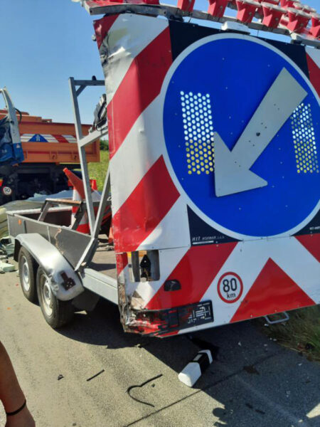 Nehoda na dálnici D2. Foto: PČR