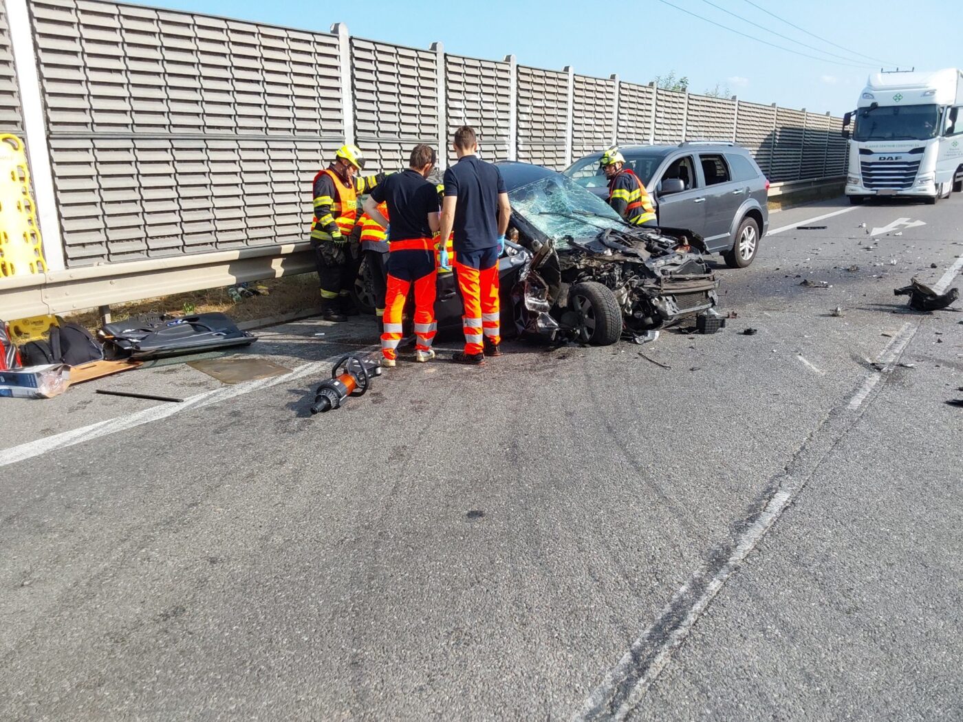 Vážná nehoda u Horních Moštěnic. Foto: HZS