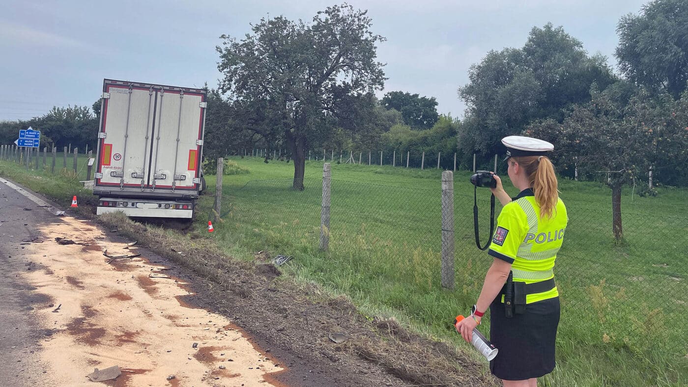 Tragická nehoda u Otrokovic na Zlínsku. Foto: PČR