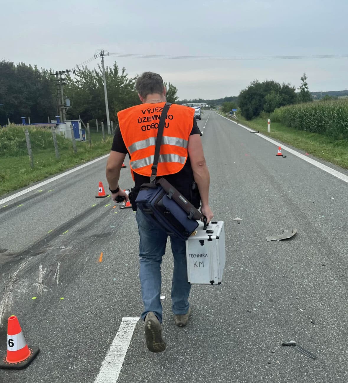 Tragická nehoda u Otrokovic na Zlínsku. Foto: PČR