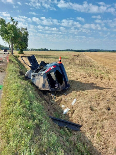 Tragická nehoda auta a dodávky u Vodňan. Foto: PČR