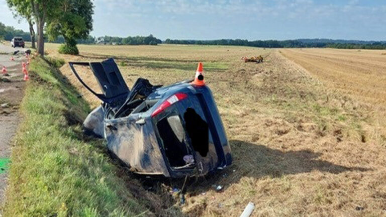 Tragická nehoda auta a dodávky u Vodňan. Foto: PČR