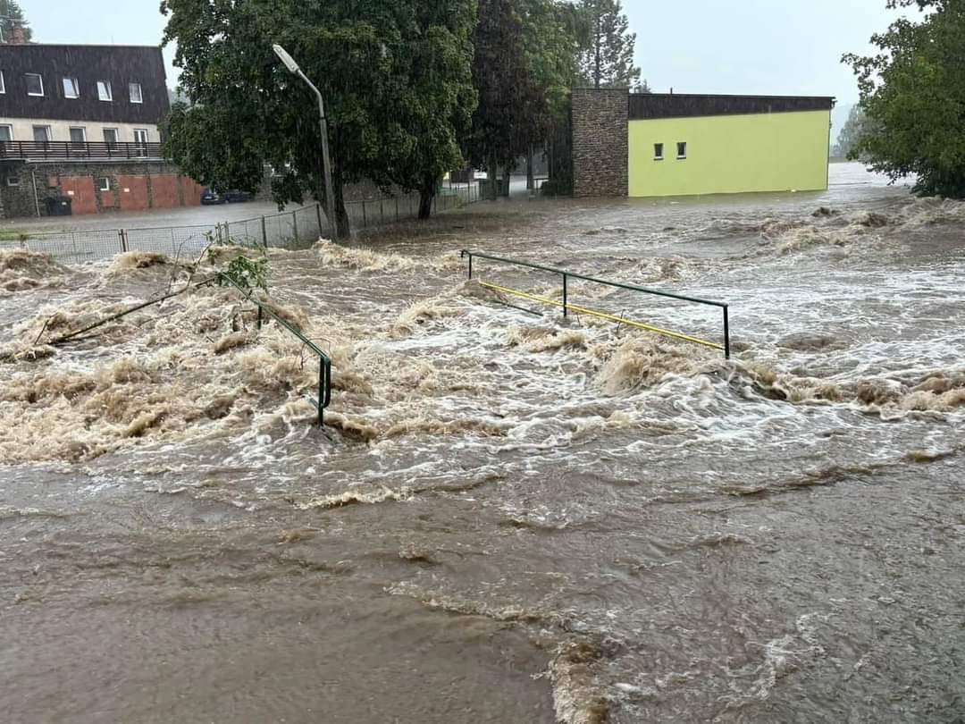 Obec Stachy vyplavily přívalové deště. Foto: Tomáš Svoboda