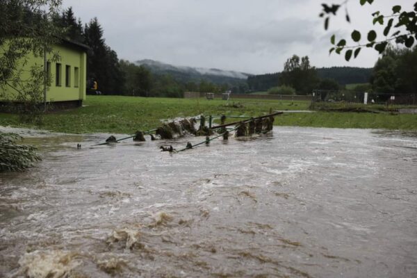 Obec Stachy vyplavily přívalové deště. Foto: Tomáš Svoboda