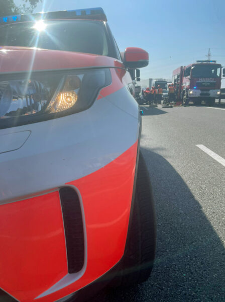 Tragická nehoda na dálnici D2 u Brna. Foto: HZS