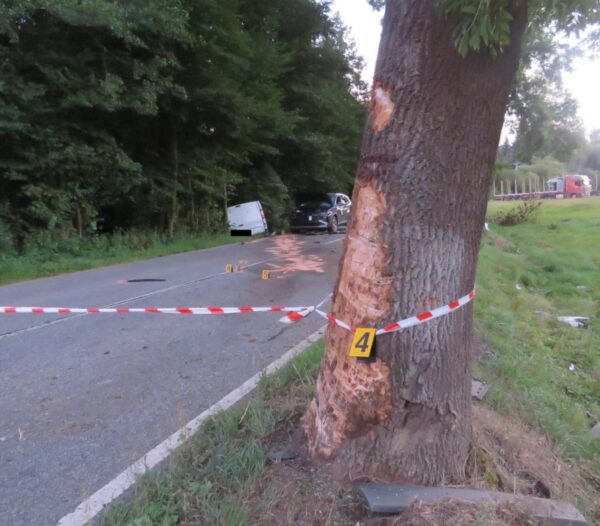 Tragická nehoda dodávky v Čisté u Horek. Foto: PČR
