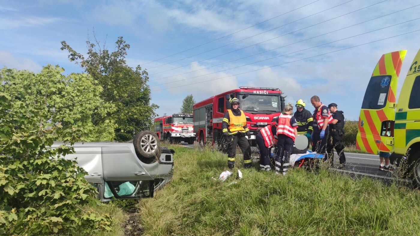 Vážná nehoda u Nymburka. Foto: HZS