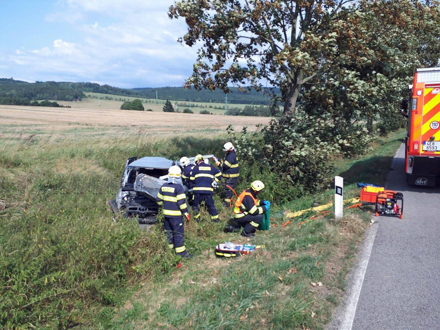 Vážná nehoda u Tatenic. Foto: HZS