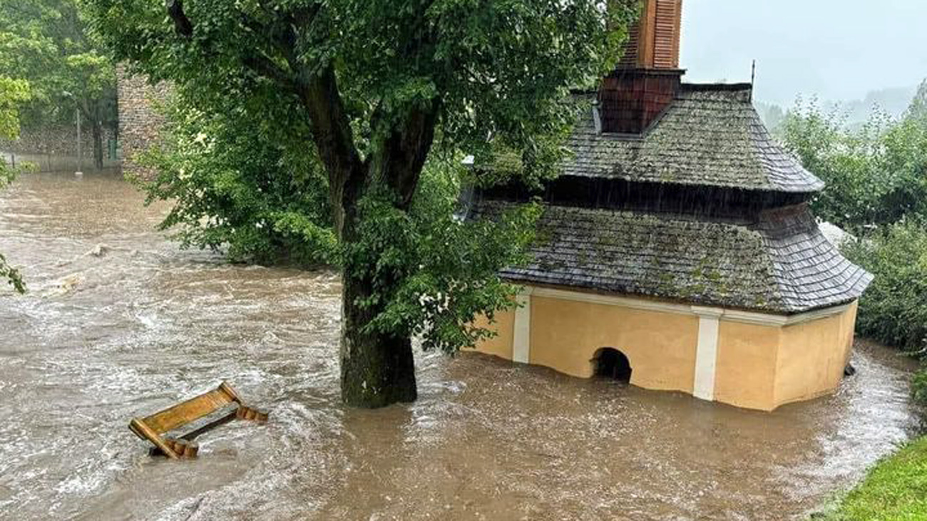 Obec Stachy vyplavily přívalové deště. Foto: Hana Svatošová