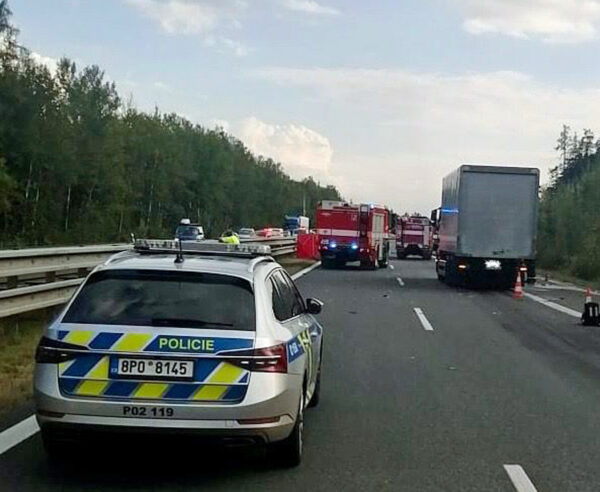 Tragická nehoda na dálnici D5. Foto: PČR